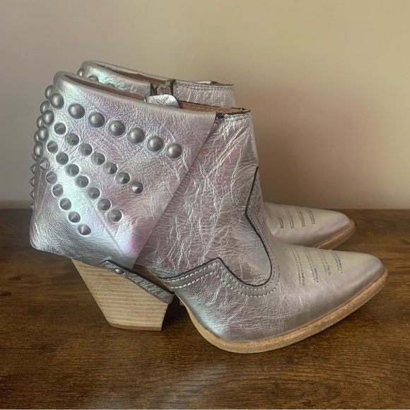 A.S.98 Women's Broderick Bootie In Silver Size 38 7.5 8 New NWT - Picture 3 of 16